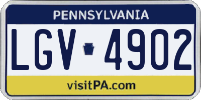 PA license plate LGV4902