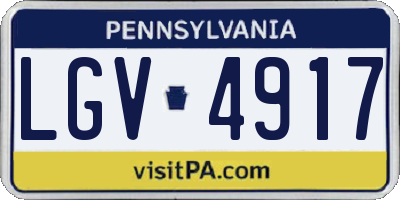 PA license plate LGV4917