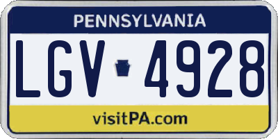 PA license plate LGV4928