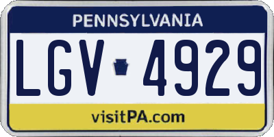 PA license plate LGV4929