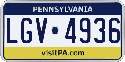 PA license plate LGV4936
