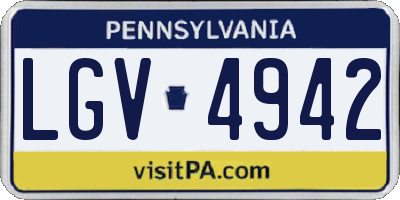 PA license plate LGV4942