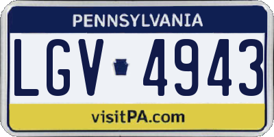 PA license plate LGV4943