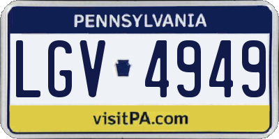 PA license plate LGV4949