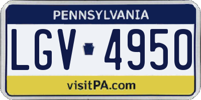 PA license plate LGV4950