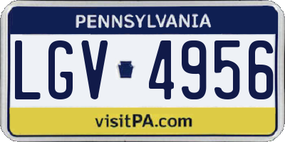 PA license plate LGV4956