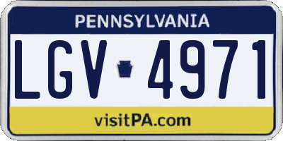 PA license plate LGV4971