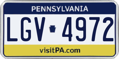 PA license plate LGV4972
