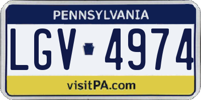 PA license plate LGV4974