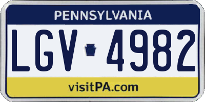 PA license plate LGV4982