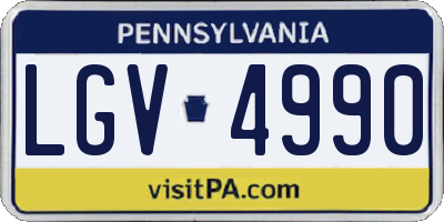 PA license plate LGV4990