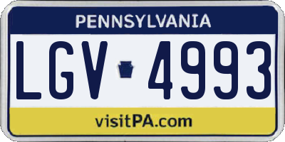 PA license plate LGV4993