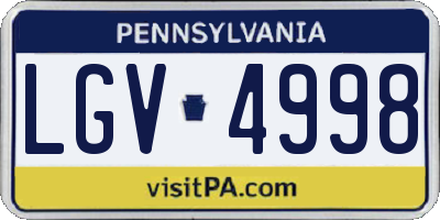 PA license plate LGV4998