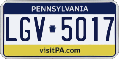 PA license plate LGV5017
