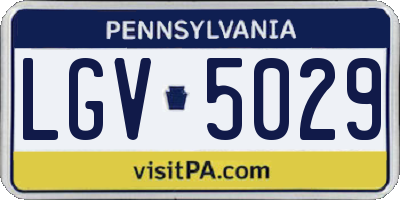 PA license plate LGV5029