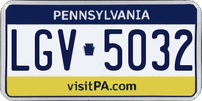 PA license plate LGV5032