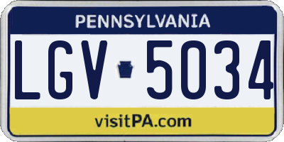 PA license plate LGV5034