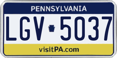 PA license plate LGV5037