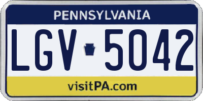 PA license plate LGV5042