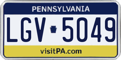 PA license plate LGV5049