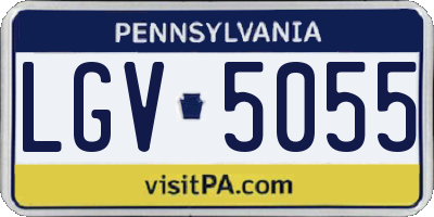 PA license plate LGV5055