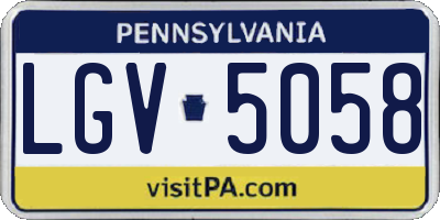 PA license plate LGV5058