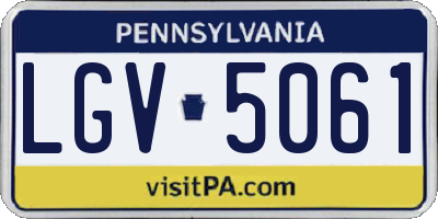 PA license plate LGV5061