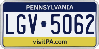 PA license plate LGV5062