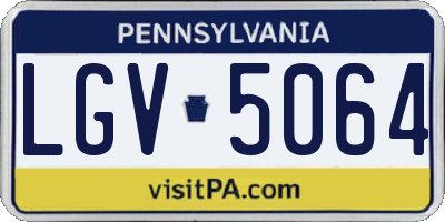 PA license plate LGV5064