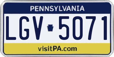 PA license plate LGV5071