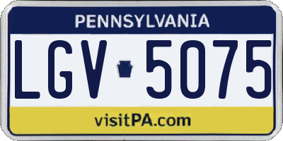 PA license plate LGV5075