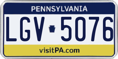 PA license plate LGV5076