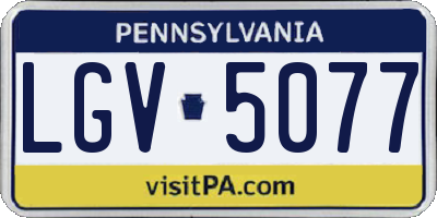 PA license plate LGV5077