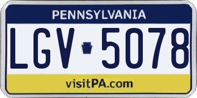 PA license plate LGV5078
