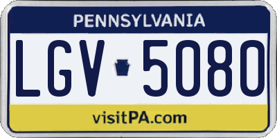 PA license plate LGV5080