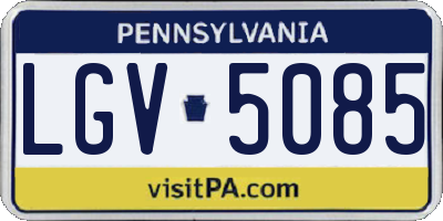 PA license plate LGV5085