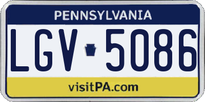 PA license plate LGV5086