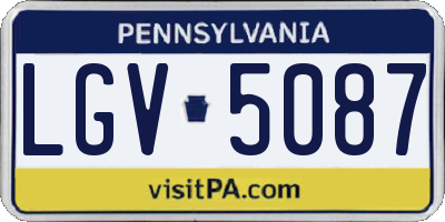 PA license plate LGV5087