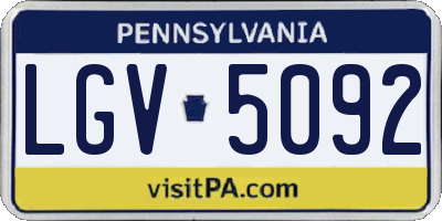 PA license plate LGV5092