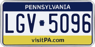 PA license plate LGV5096
