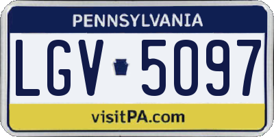PA license plate LGV5097