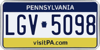 PA license plate LGV5098