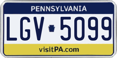 PA license plate LGV5099