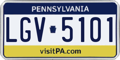PA license plate LGV5101