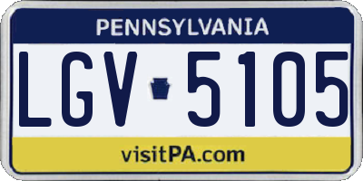PA license plate LGV5105