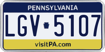 PA license plate LGV5107