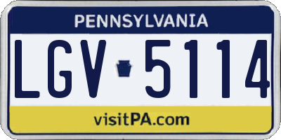 PA license plate LGV5114