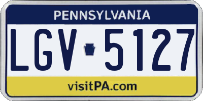 PA license plate LGV5127