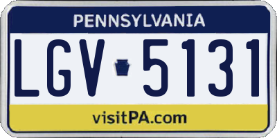 PA license plate LGV5131