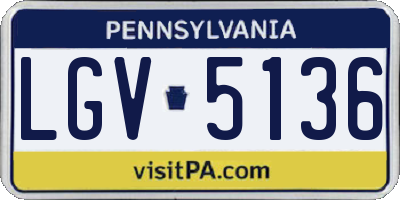 PA license plate LGV5136